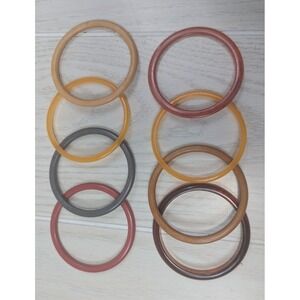 Vintage bangle bracelets lot 8 1 Bakelite rest Possibly acrylic or lucite Stack